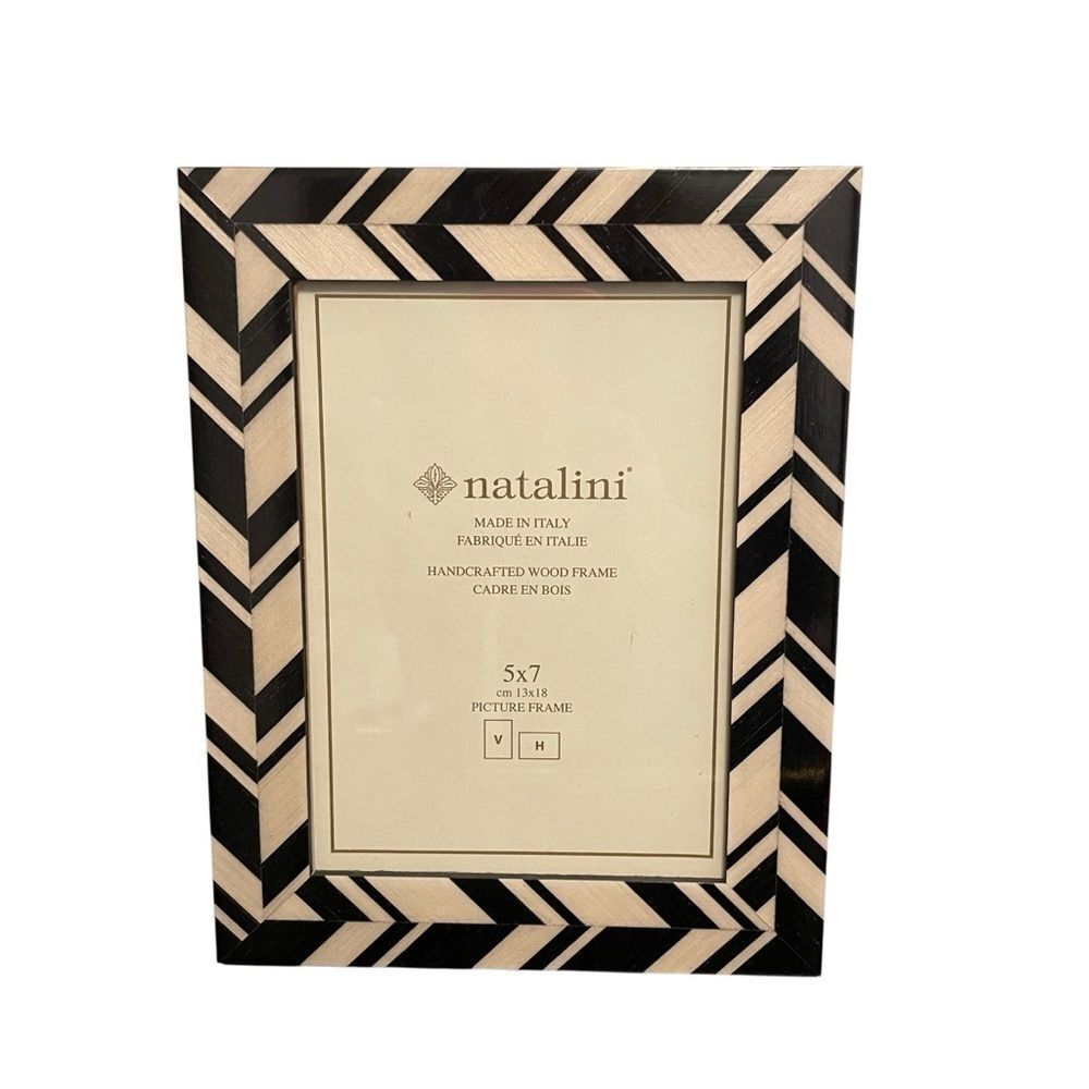 Natalini Made in Italy Black and White Wood Picture Frame 5 X 7